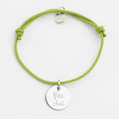 Clearance HappyBulle Bracelet enfant personnalisé médaille gravée argent 15 mm Argent rhodié 925