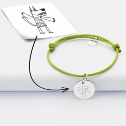Clearance HappyBulle Bracelet enfant personnalisé médaille gravée argent 15 mm Argent rhodié 925
