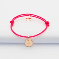 Best HappyBulle Bracelet enfant personnalisé médaille gravée plaqué or 10 mm Plaqué or 18k