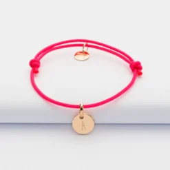Best HappyBulle Bracelet enfant personnalisé médaille gravée plaqué or 10 mm Plaqué or 18k