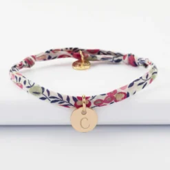 Discount HappyBulle Bracelet enfant personnalisé Liberty médaille martelée gravée plaqué or 10 mm Plaqué or 18k