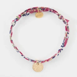 Discount HappyBulle Bracelet enfant personnalisé Liberty médaille martelée gravée plaqué or 10 mm Plaqué or 18k