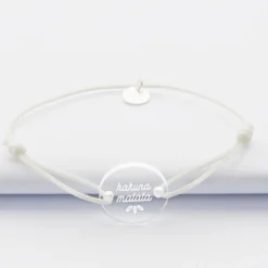 HappyBulle Bracelet enfant personnalisé cordon phosphorescent médaille gravée acrylique