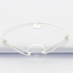 HappyBulle Bracelet enfant personnalisé cordon phosphorescent médaille gravée acrylique