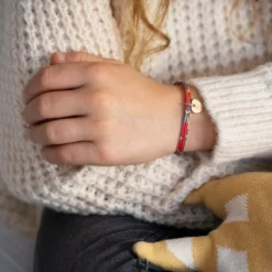 Discount HappyBulle Bracelet enfant personnalisé Liberty médaille initiale gravée plaqué or coeur 10 mm Plaqué or 18k