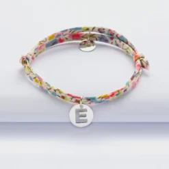 Outlet HappyBulle Bracelet enfant personnalisé Liberty médaille lettre initiale argent 11mm
