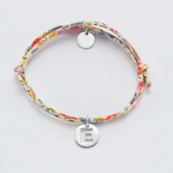 Outlet HappyBulle Bracelet enfant personnalisé Liberty médaille lettre initiale argent 11mm