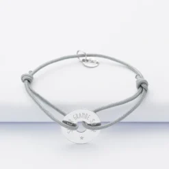 Online HappyBulle Bracelet enfant personnalisé médaille gravée argent cible 16 mm Argent rhodié 925