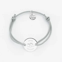 Best HappyBulle Bracelet enfant personnalisé médaille gravée argent 2 trous 15 mm - Edition spéciale KIDS Argent rhodié 925