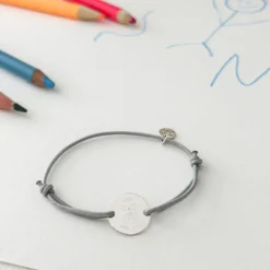 Best HappyBulle Bracelet enfant personnalisé médaille gravée argent 2 trous 15 mm - Edition spéciale KIDS Argent rhodié 925