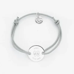 Best HappyBulle Bracelet enfant personnalisé médaille gravée argent 2 trous 15 mm - Edition spéciale KIDS Argent rhodié 925