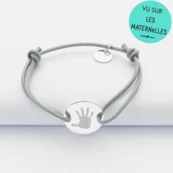 Best HappyBulle Bracelet enfant personnalisé médaille gravée argent 2 trous 15 mm - Edition spéciale KIDS Argent rhodié 925