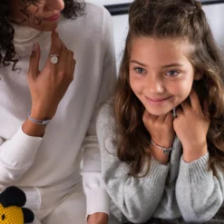 Discount HappyBulle Bracelet enfant personnalisé Liberty médaille gravée initiale argent coeur 10 mm Argent rhodié 925