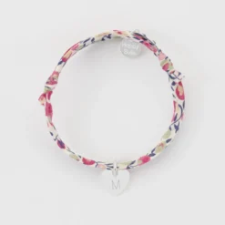 Discount HappyBulle Bracelet enfant personnalisé Liberty médaille gravée initiale argent coeur 10 mm Argent rhodié 925