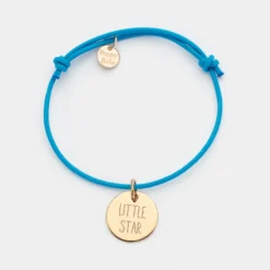 Discount HappyBulle Bracelet enfant personnalisé médaille gravée plaqué or 15mm Plaqué or 18k