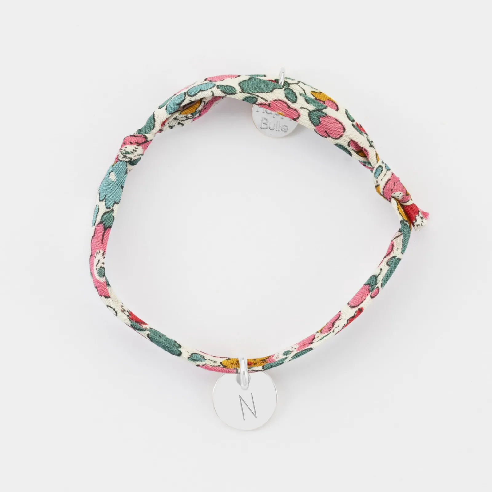 Discount HappyBulle Bracelet enfant personnalisé Liberty médaille gravée initiale argent 10mm Argent rhodié 925