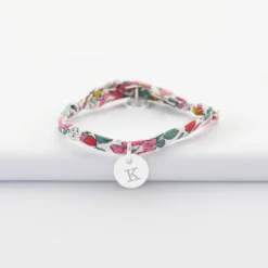 Discount HappyBulle Bracelet enfant personnalisé Liberty médaille gravée initiale argent 10mm Argent rhodié 925