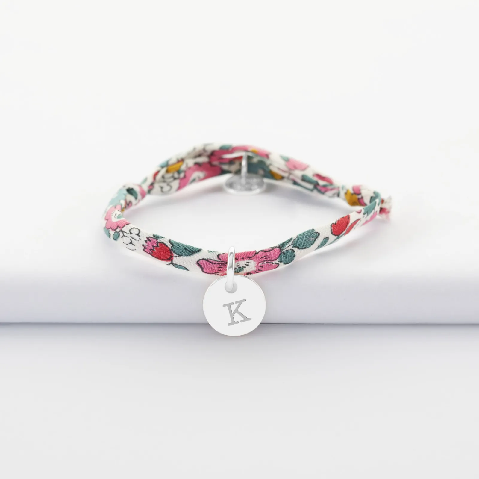 Discount HappyBulle Bracelet enfant personnalisé Liberty médaille gravée initiale argent 10mm Argent rhodié 925