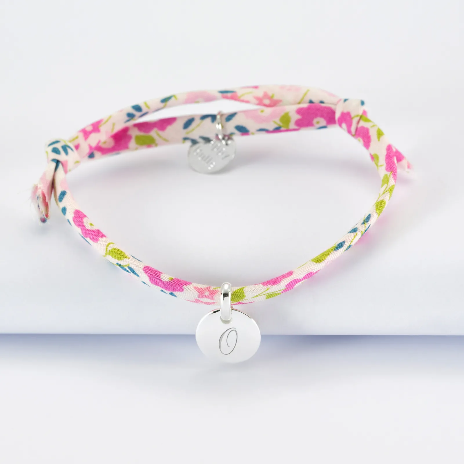 Discount HappyBulle Bracelet enfant personnalisé Liberty médaille gravée initiale argent 10mm Argent rhodié 925