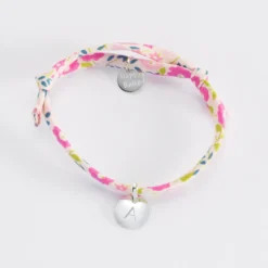 Discount HappyBulle Bracelet enfant personnalisé Liberty médaille gravée initiale argent 10mm Argent rhodié 925