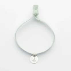 Online HappyBulle Bracelet enfant personnalisé cordon élastique médaille gravée argent initiale 10 mm Argent rhodié 925