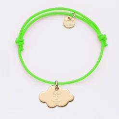 Hot HappyBulle Bracelet enfant personnalisé médaille gravée plaqué or nuage 20x14 mm - x Barbapapa Plaqué or 18k