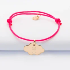 Hot HappyBulle Bracelet enfant personnalisé médaille gravée plaqué or nuage 20x14 mm - x Barbapapa Plaqué or 18k