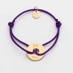 Sale HappyBulle Bracelet enfant personnalisé médaille gravée plaqué or cible 16mm - Nos petits imparfaits