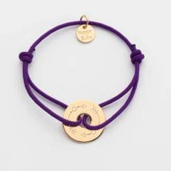 Sale HappyBulle Bracelet enfant personnalisé médaille gravée plaqué or cible 16mm - Nos petits imparfaits