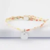 Best HappyBulle Bracelet enfant personnalisé Liberty médaille martelée gravée initiale argent 10mm - Nos petits imparfaits