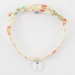 Best HappyBulle Bracelet enfant personnalisé Liberty médaille martelée gravée initiale argent 10mm - Nos petits imparfaits