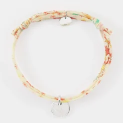 Best HappyBulle Bracelet enfant personnalisé Liberty médaille martelée gravée initiale argent 10mm - Nos petits imparfaits
