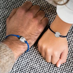 Sale HappyBulle Bracelet enfant personnalisé médaille gravée argent 2 trous 15mm - Nos petits imparfaits Argent rhodié 925