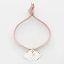 Online HappyBulle Bracelet enfant personnalisé cordon élastique médaille gravée argent nuage 20x14 mm - x Barbapapa Argent rhodié 925