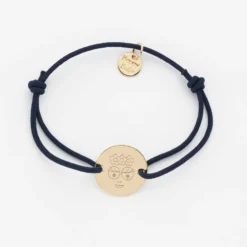 Hot HappyBulle Bracelet enfant personnalisé médaille gravée plaqué or 2 trous 15mm - x Barbapapa Plaqué or 18k
