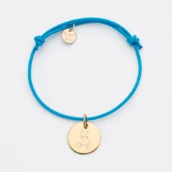 Sale HappyBulle Bracelet enfant personnalisé médaille gravée plaqué or 15mm - x Barbapapa Plaqué or 18k