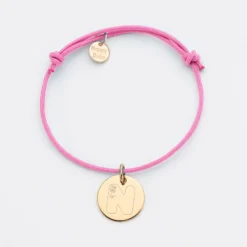 Sale HappyBulle Bracelet enfant personnalisé médaille gravée plaqué or 15mm - x Barbapapa Plaqué or 18k