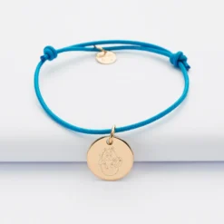 Sale HappyBulle Bracelet enfant personnalisé médaille gravée plaqué or 15mm - x Barbapapa Plaqué or 18k
