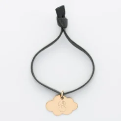 Online HappyBulle Bracelet enfant personnalisé cordon élastique médaille gravée plaqué or nuage 20x14 mm - x Barbapapa Plaqué or 18k