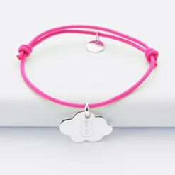 Discount HappyBulle Bracelet enfant personnalisé médaille gravée argent nuage 20x14 mm - x Barbapapa Argent rhodié 925