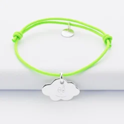 Discount HappyBulle Bracelet enfant personnalisé médaille gravée argent nuage 20x14 mm - x Barbapapa Argent rhodié 925