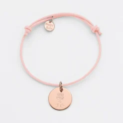 Discount HappyBulle Bracelet enfant personnalisé médaille gravée plaqué or rose 15 mm - x Barbapapa Plaqué or rose 18k