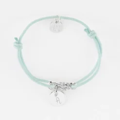 Outlet HappyBulle Bracelet enfant personnalisé cordon "Le lien" et médaille gravée argent 10 mm - x Lilylovesfashion Argent rhodié 925