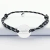 Hot HappyBulle Bracelet EVG personnalisé cordage marin simple médaille gravée argent 2 trous 20 mm