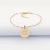 Outlet HappyBulle Bracelet EVJF perles Miyuki colorées personnalisé médaille gravée plaqué or 15 mm