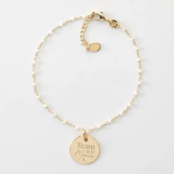 Outlet HappyBulle Bracelet EVJF perles Miyuki colorées personnalisé médaille gravée plaqué or 15 mm