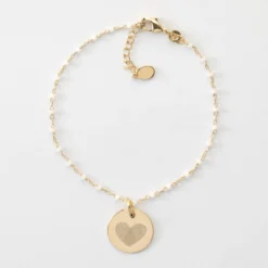 Outlet HappyBulle Bracelet EVJF perles Miyuki colorées personnalisé médaille gravée plaqué or 15 mm