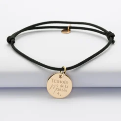 Clearance HappyBulle Bracelet EVJF personnalisé médaille gravée plaqué or dormeuse 15mm Plaqué or 18k