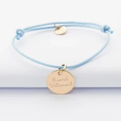 Clearance HappyBulle Bracelet EVJF personnalisé médaille gravée plaqué or dormeuse 15mm Plaqué or 18k