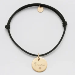 Clearance HappyBulle Bracelet EVJF personnalisé médaille gravée plaqué or dormeuse 15mm Plaqué or 18k